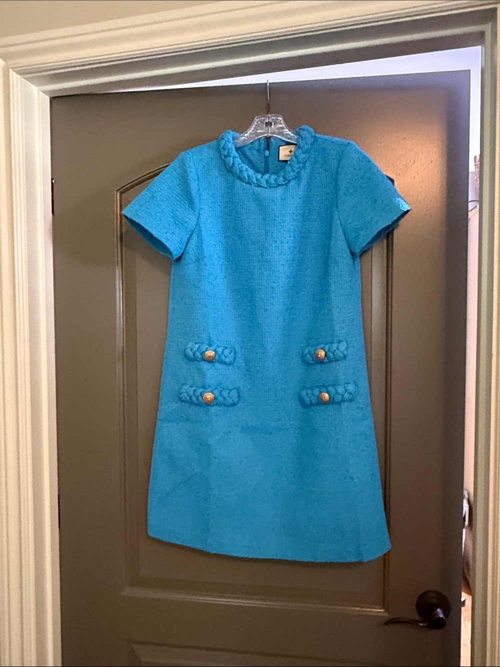 Tuckernuck Bright Turquoise Braided-Trim Mini Dress - Picture 3 of 3
